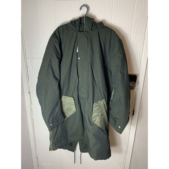 Nike Reversible Therma-Fit Sideline Parka Coat Green Jacket DD6775-355 Men large - Picture 1 of 9